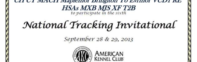 Maplemor Rottweilers invite to the 6th Annual AKC Tracking Invitational